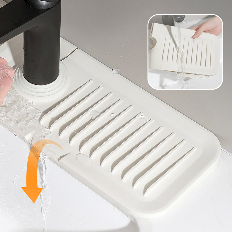 Silicone Draining Mat with Self-Drainage – DripGuard-White-Small-The Livary