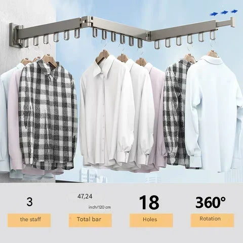 Clothes Drying Rack – Dryvo-1-folded rod black-The Livary
