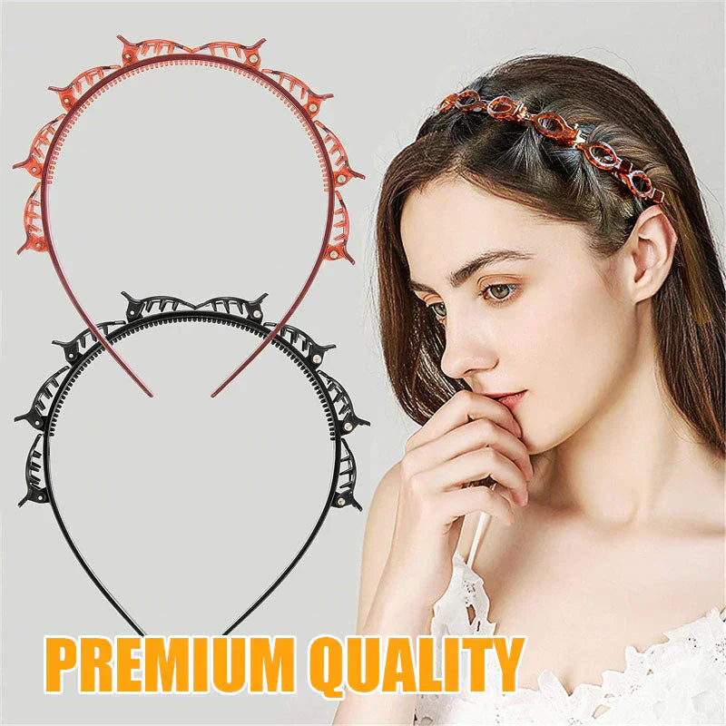 Braided Hairband with Grip – Bibi-Black-The Livary