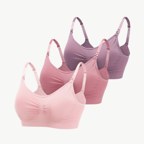 Comfortable Nursing Bra (Set of 3) – NurtureFit-Pink Mauve Purple-M-The Livary