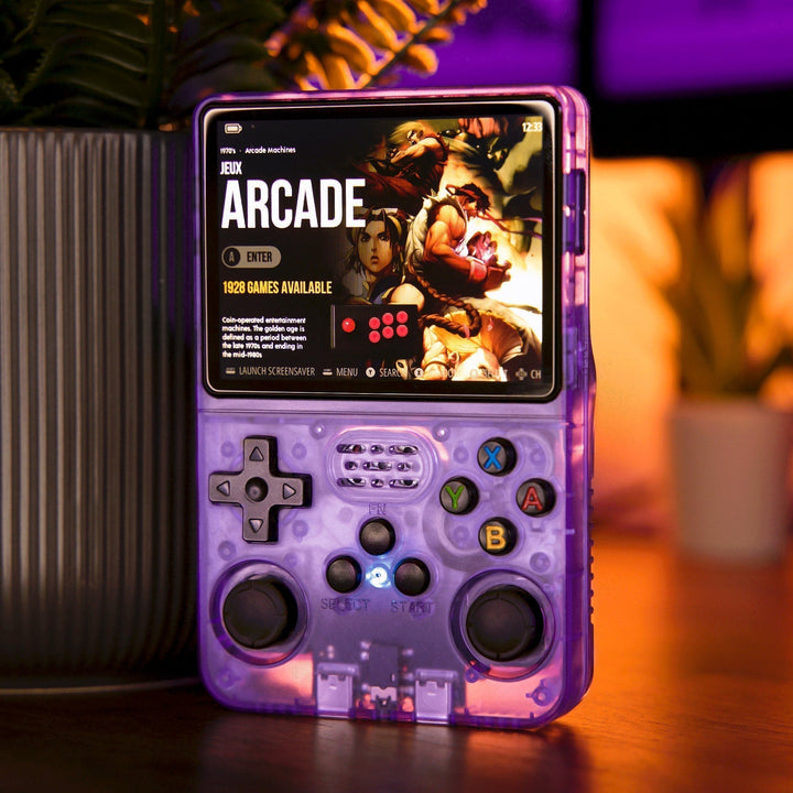 Compact Retro Game Console – PixelPlay Pocket-Purple-64GB-The Livary