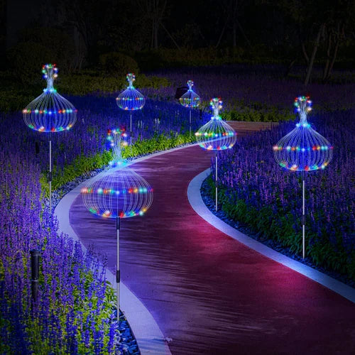 Waterproof Solar Garden Light with Firework Effect – SparkGlow-Multicoloured-The Livary