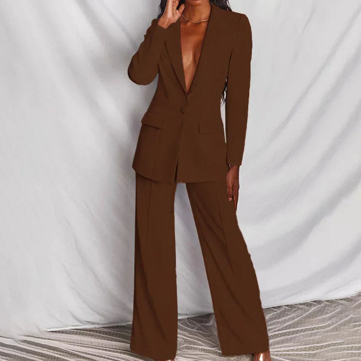 Stylish 2-Piece Women's Suit - Eveline-Brown-S-The Livary