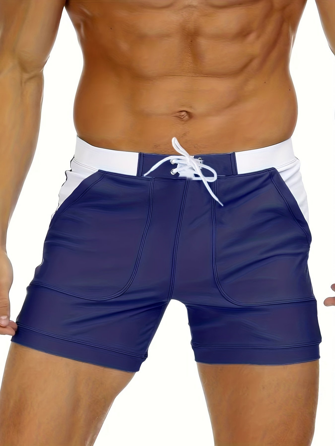 Quick-drying men’s swim shorts with breathable design – Elias-Navy blue-XS-The Livary