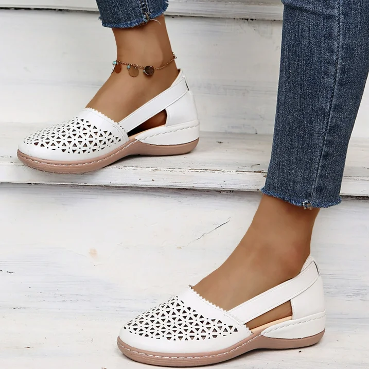 Comfortable Summer Shoes for Women - Melina-White-2.5-The Livary