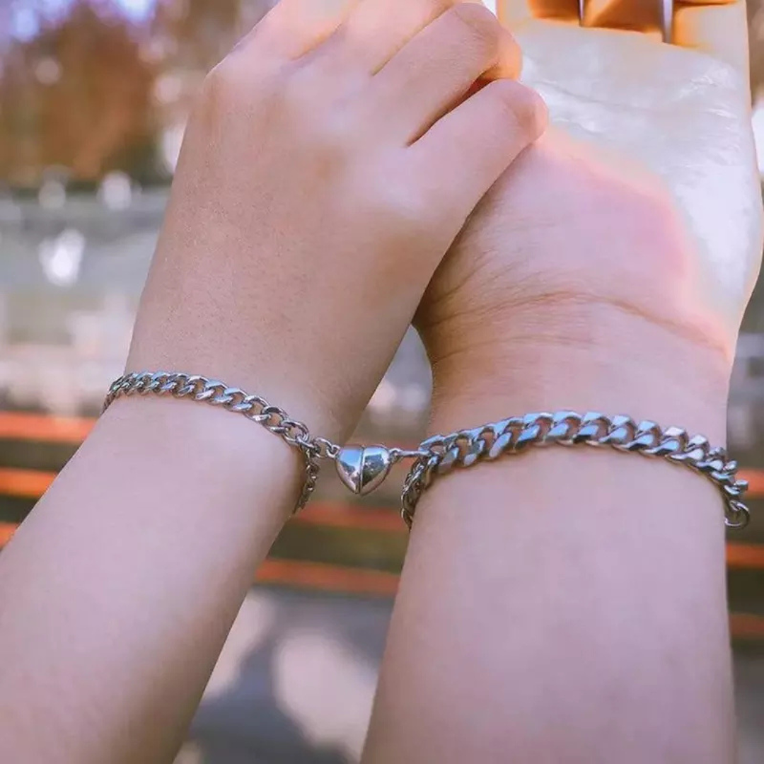 Heart Bracelet Set - Liora-Silver-The Livary