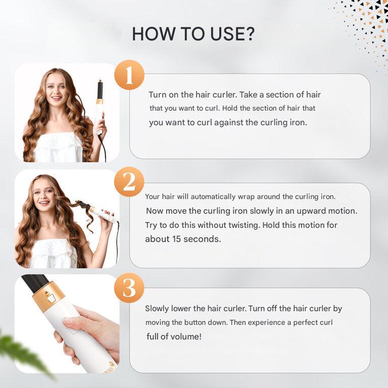 7-in-1 Hair Dryer Brush & Airstyler – Lyra-Gold/white-No storage case - only basic set-The Livary