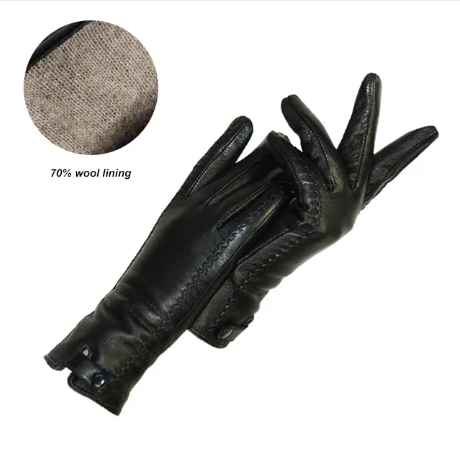 Vintage Leather Ladies Gloves - RetroGrove-S-Wol-The Livary