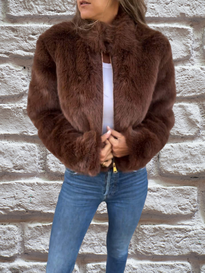 Luxury Soft Ladies Coat - Aurora-Brown-S-The Livary