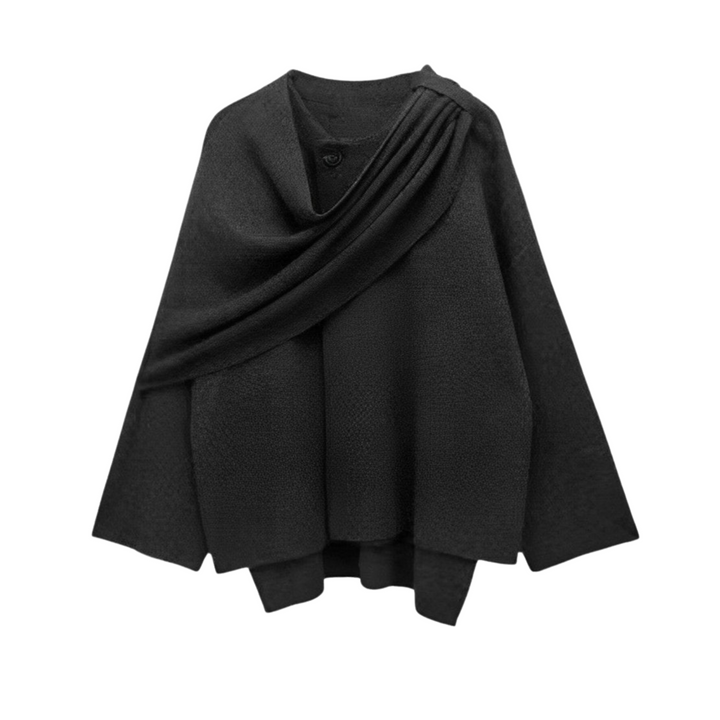 Stylish Ladies Winter Poncho - Ella-Dark blue-S-The Livary