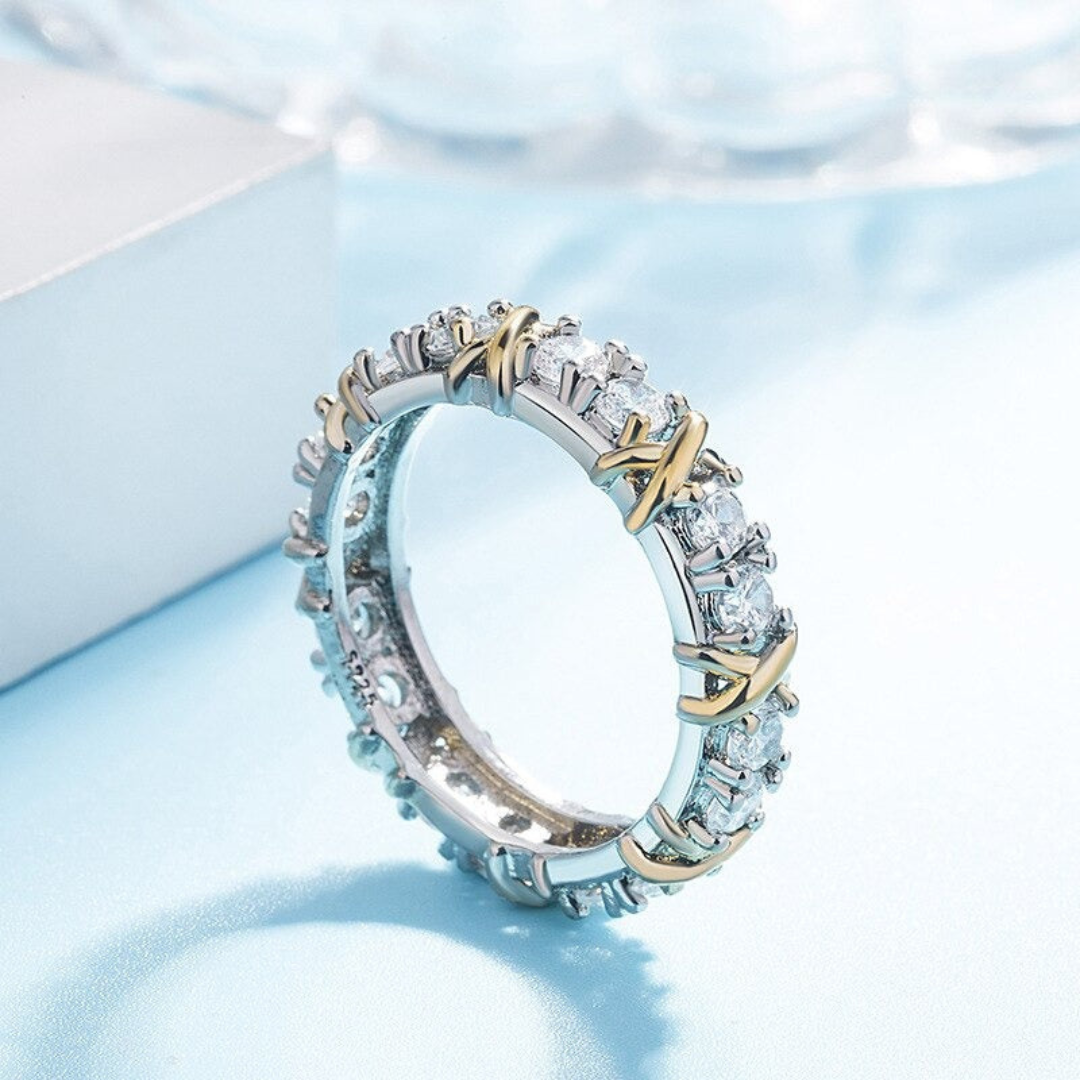 Platinum Love Cross Ring - Auryn-15-The Livary
