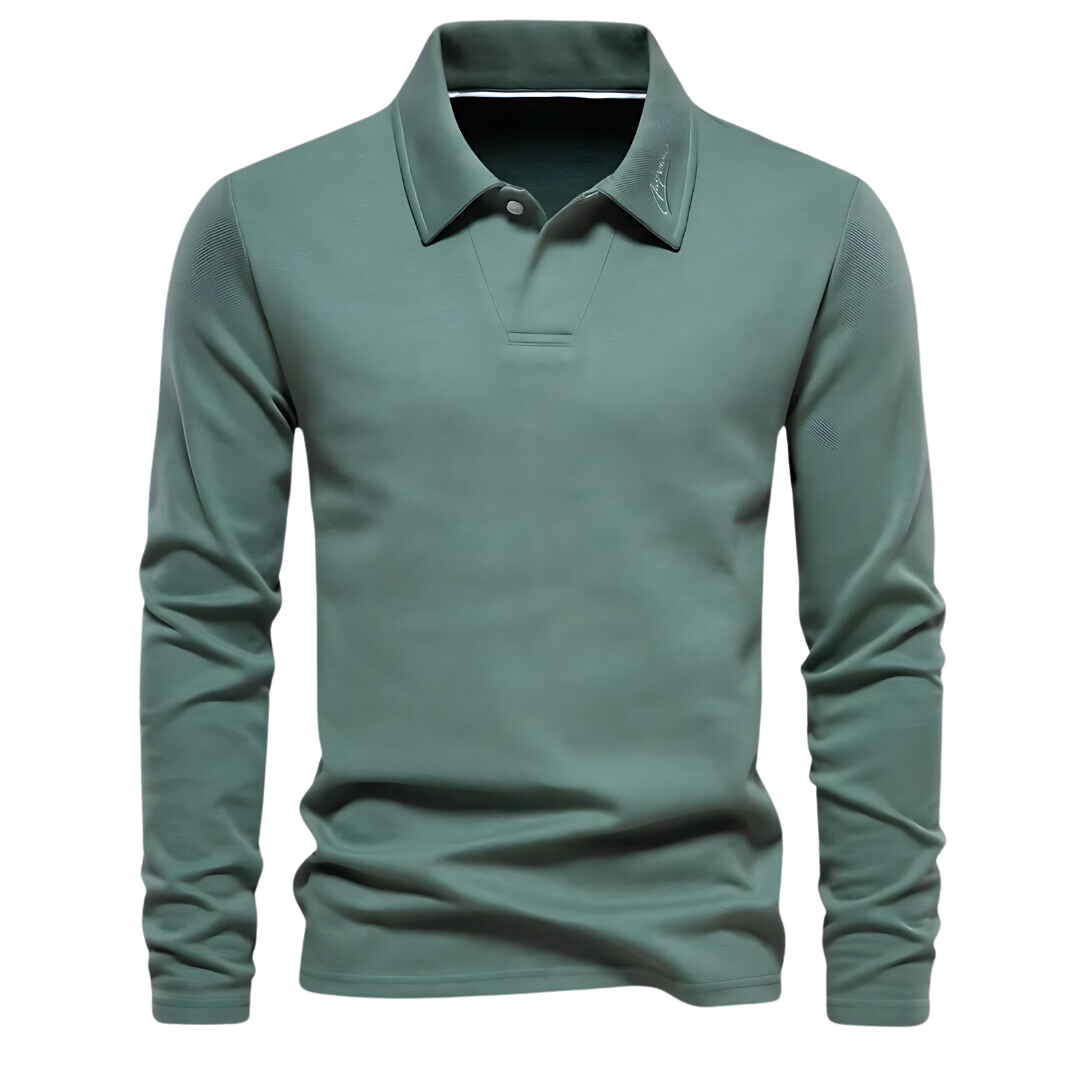 Men's Polo Long Sleeves - Vince-Green-S-The Livary