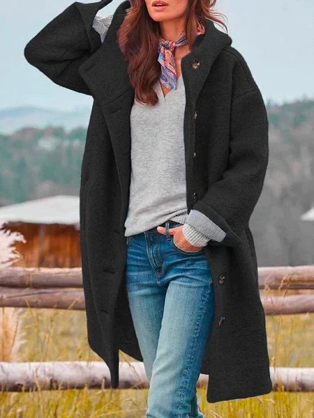 Comfortable ladies' coat – Anouk-Black-S-The Livary