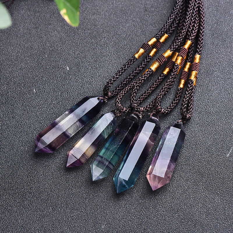 Natural Crystal Amethyst Healing Necklace - Lyra-Fluorite-The Livary