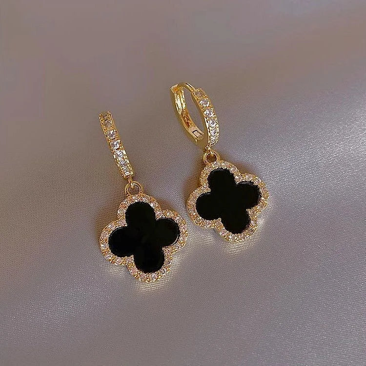 Clover Earrings - Clara-Black-The Livary