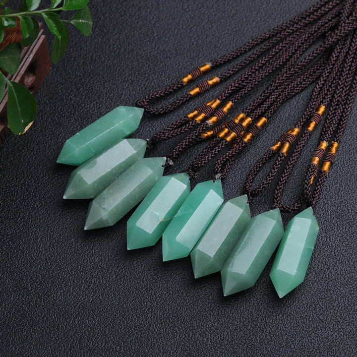 Natural Crystal Amethyst Healing Necklace - Lyra-Green Aventurine-The Livary