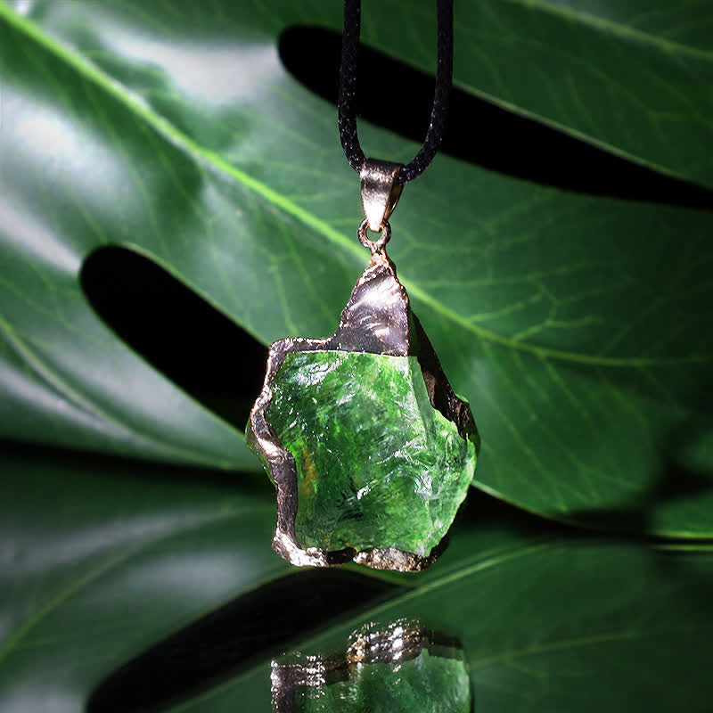 Fine Natural Moldavite Necklace - Lyra-The Livary