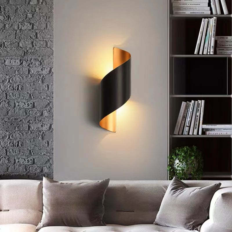 Modern Spiral LED Wall Light - TwistLight-Small-White-The Livary