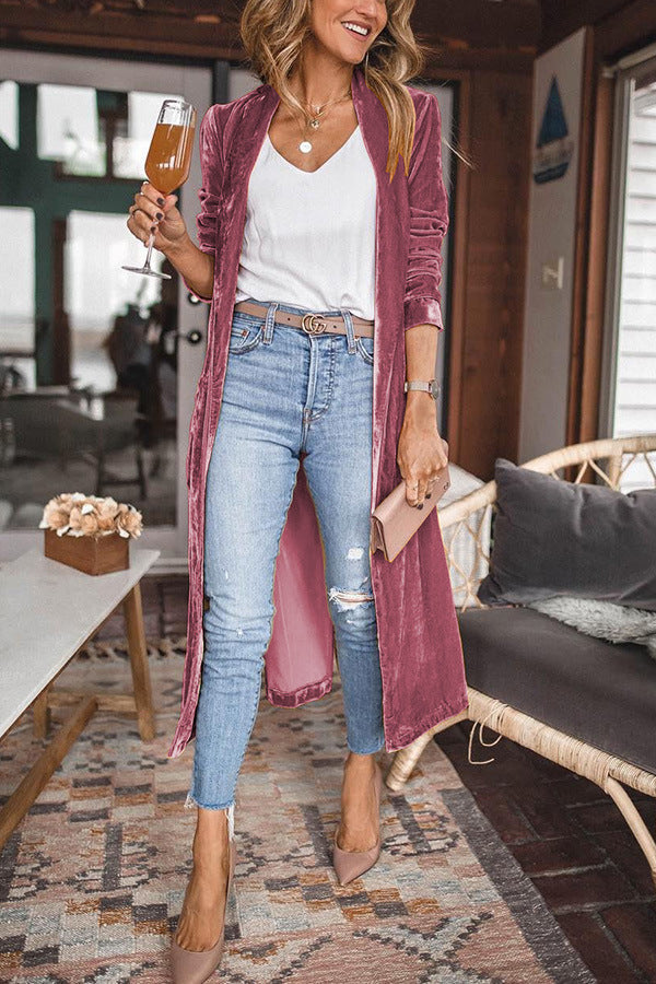 Ladies Stylish Suede Kimono Jacket - Isabella-Pink-S-The Livary