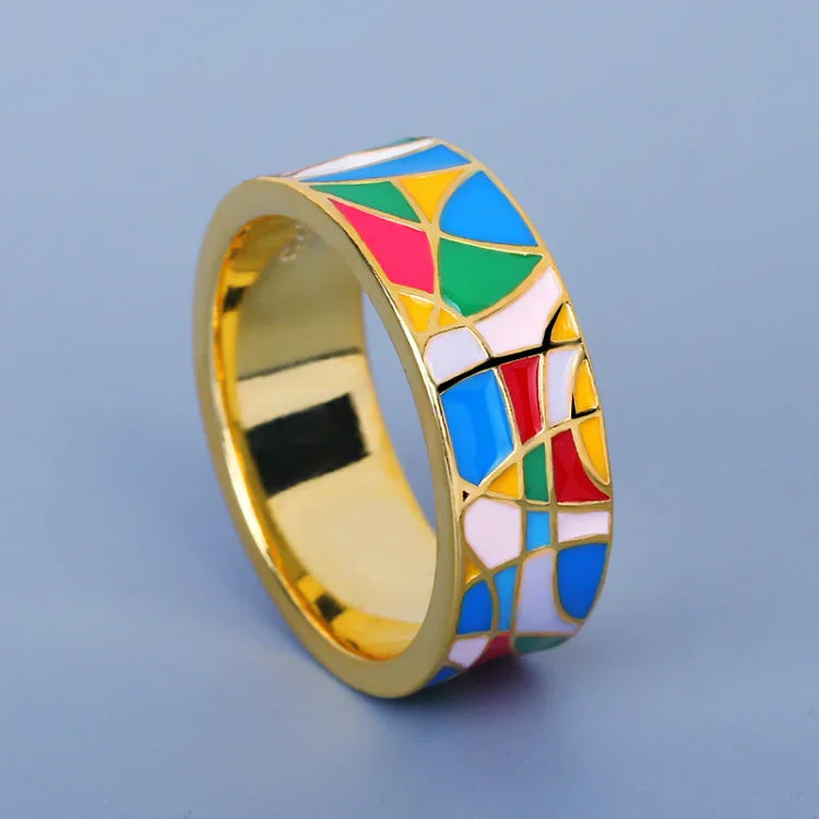 Classic Enamel Zirconia Ring - Nadia-5-The Livary