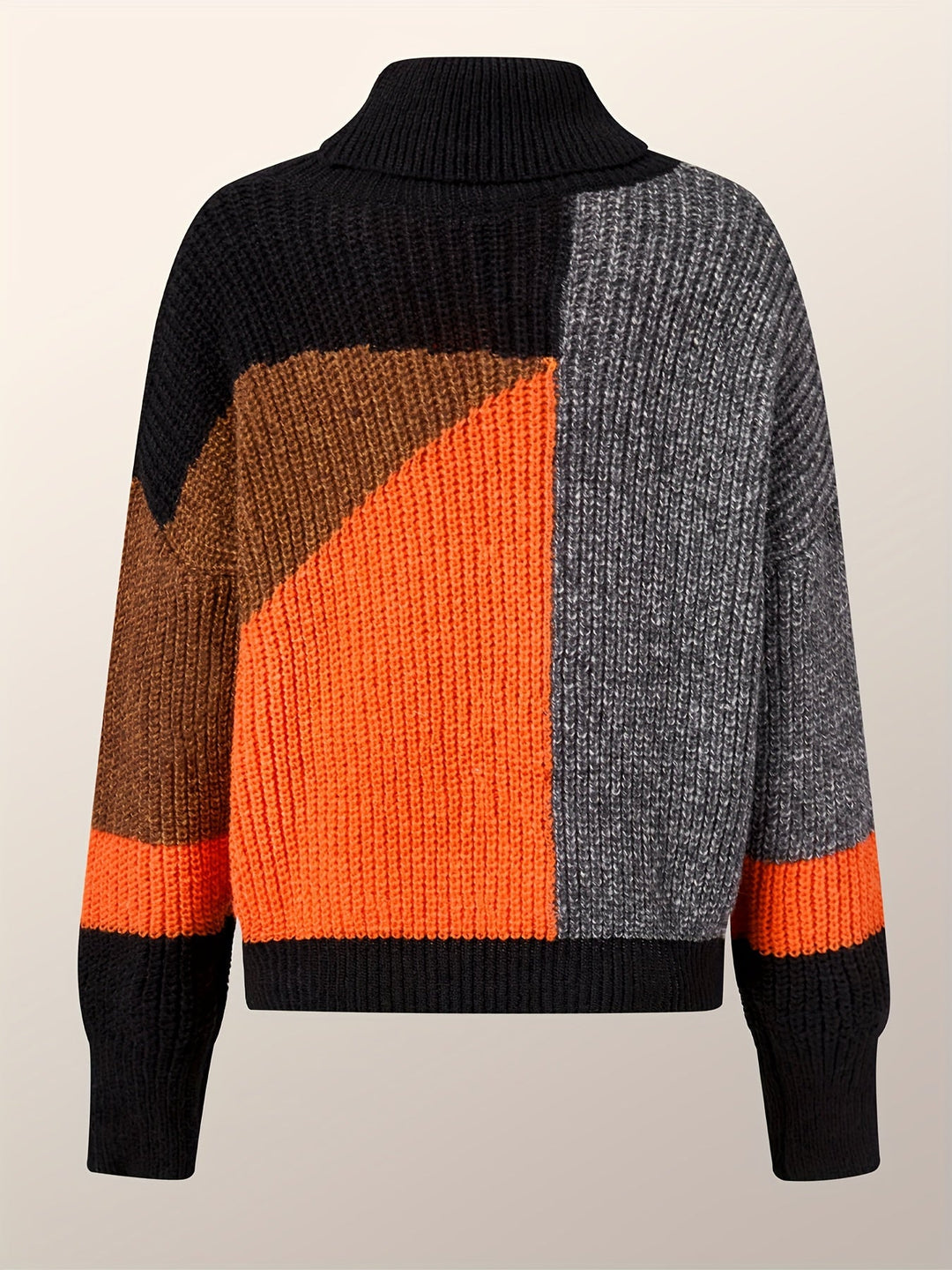 Warm Sweater with Collar - Lorena-Orange-S-The Livary