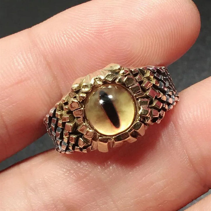Adjustable Snake Ring with Demon Eye - Damon-Light yellow-The Livary