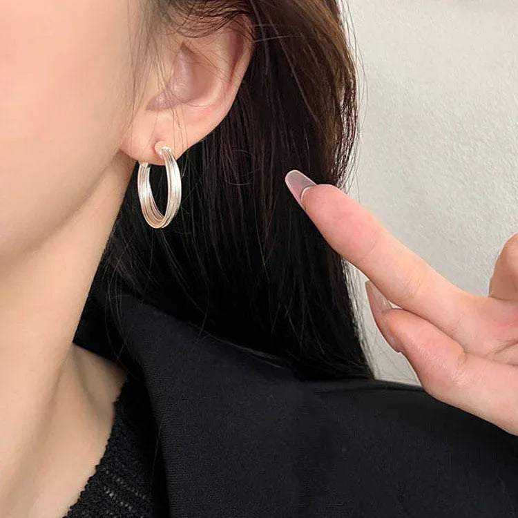 Layered Lines Hoops - Amelie-The Livary