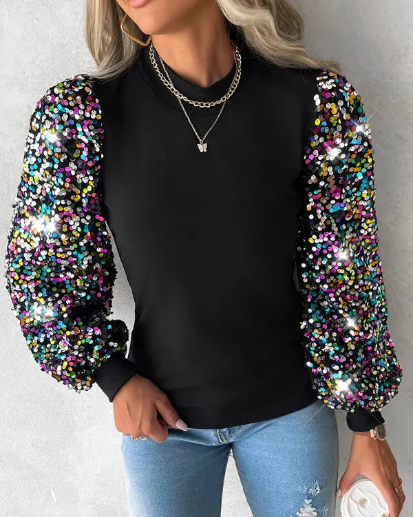 Trendy Ladies' Blouse with Colourful Balloon Sleeves - Lorena-S-The Livary