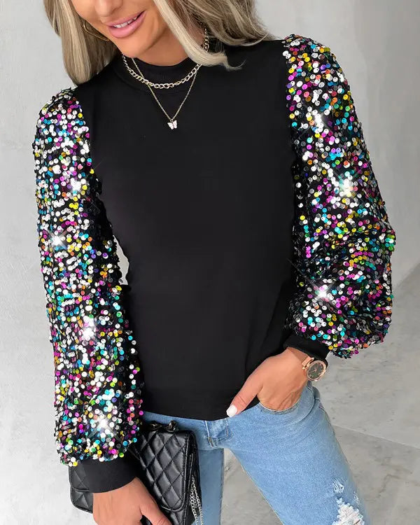 Trendy Ladies' Blouse with Colourful Balloon Sleeves - Lorena-S-The Livary
