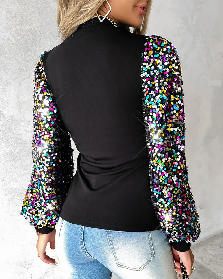 Trendy Ladies' Blouse with Colourful Balloon Sleeves - Lorena-S-The Livary