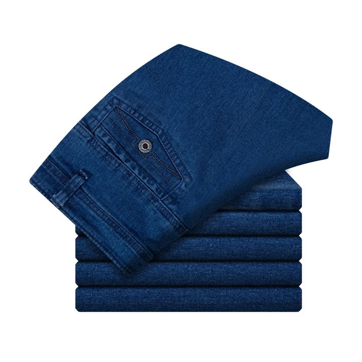Men's High Waist Straight Leg Jeans – Tobias-Blue-30WX30L (50-60kg)-The Livary