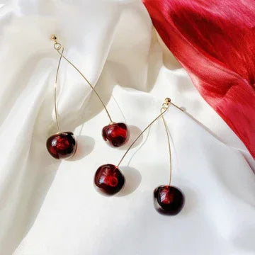 Red Cherry Earrings - Fleur-The Livary