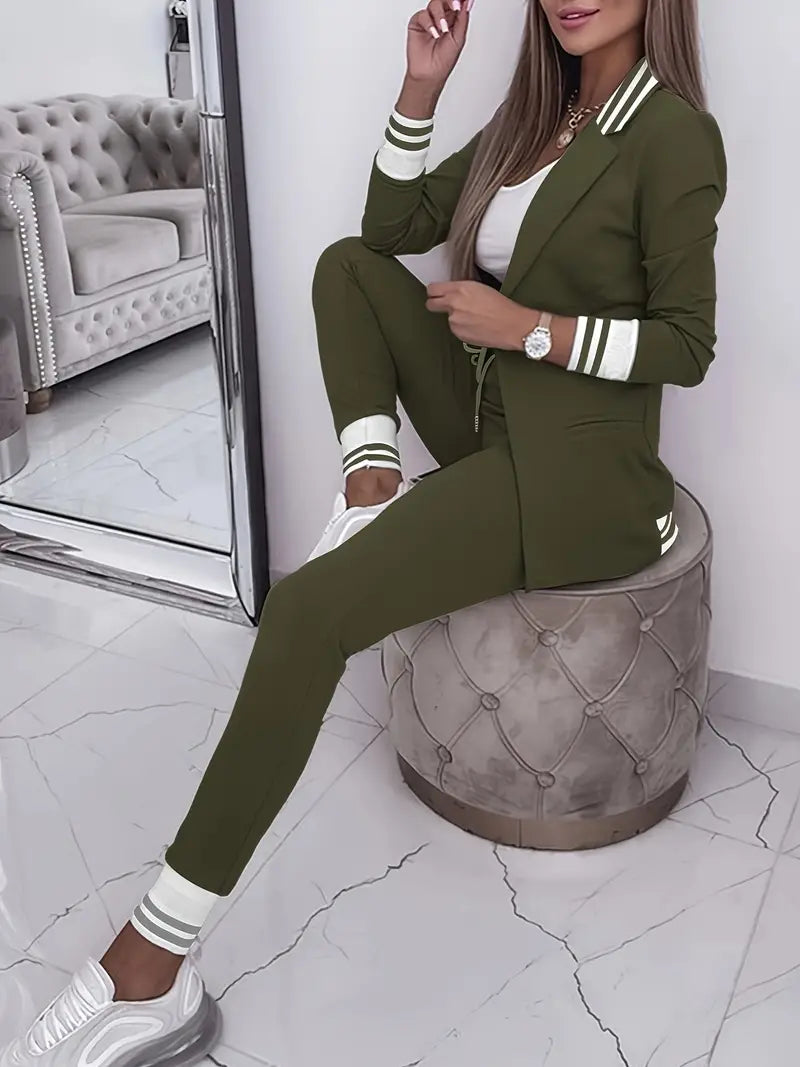 Casual Streetwear Striped Set - Sophie-Pink-M-The Livary