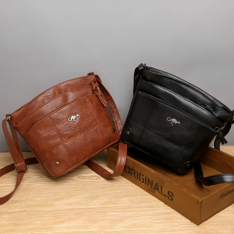Stylish Leather Ladies Shoulder Bag - Sabrina-Brown-The Livary