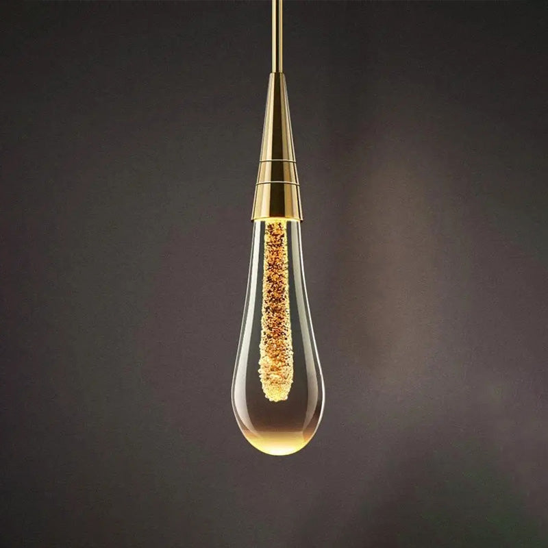 Drop-shaped Wall Lamp with Warm Glow - Solena-Gold-The Livary