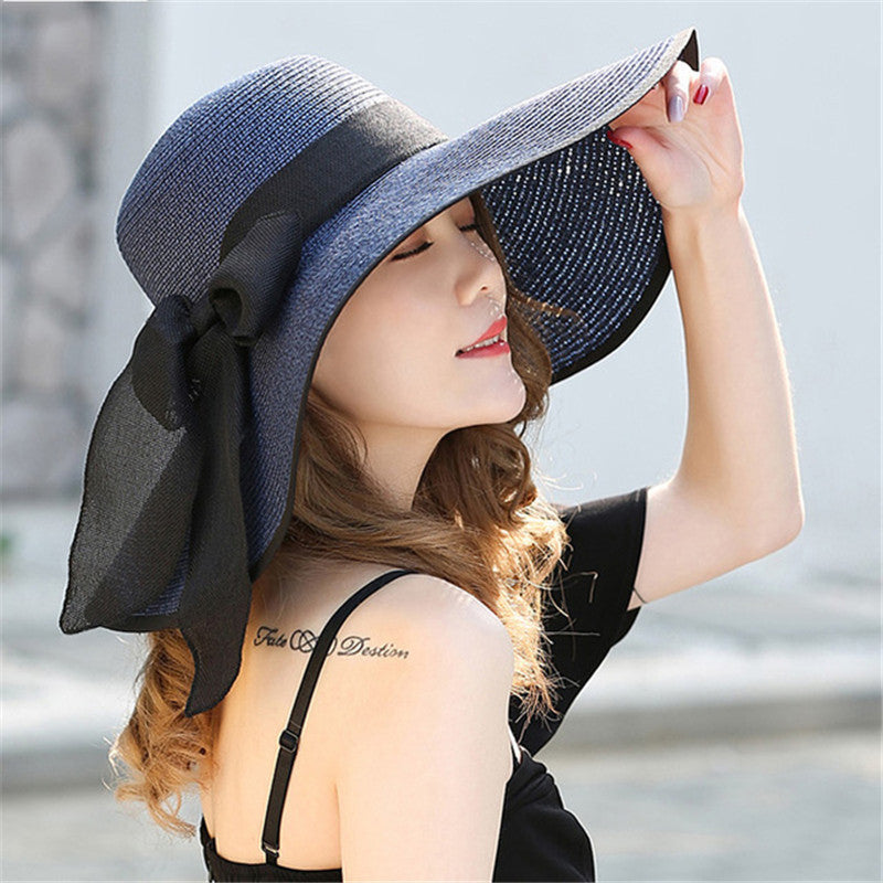 Light women's summer hat with a wide brim and stylish design – Vivian-Blue-The Livary
