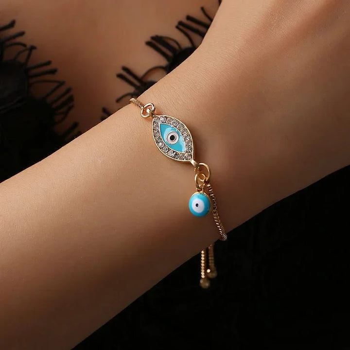 Evil Eye Bracelet in Ethno Style - Selene-Dark Blue-The Livary