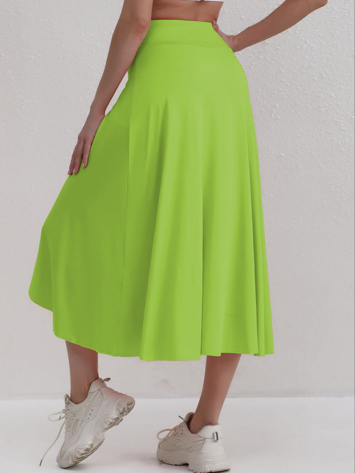Sporty women's skirt with a high waistband & asymmetric cut – Alexia-Coral-S-The Livary