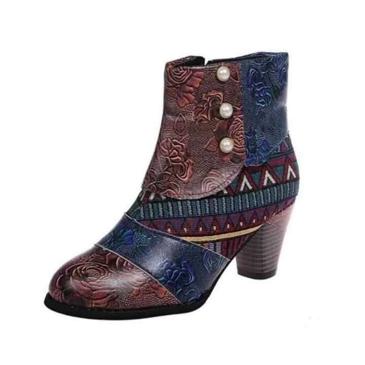 Stylish Retro Leather Women's Boots - Livia-Grey-3.5-The Livary