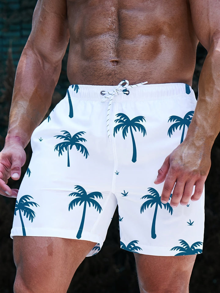 Stylish men's swim shorts with palm print | Buy 1, get 1 free - PalmRush-S-The Livary