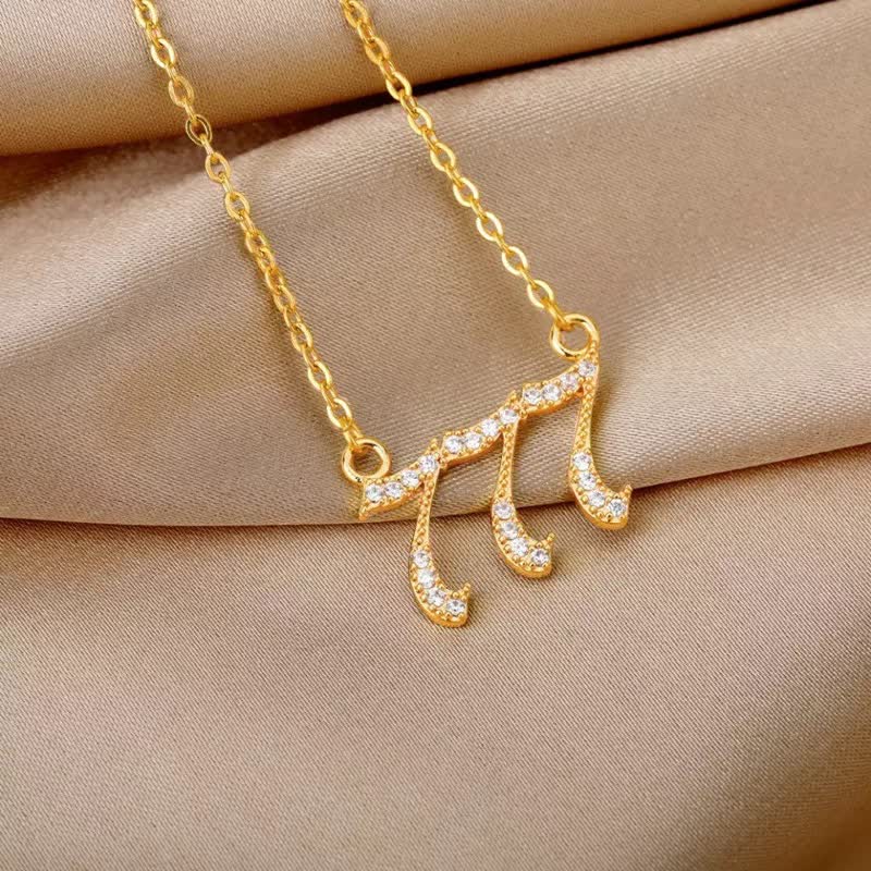 Zirconia Angel Numbers Necklace - Seraphina-Gold-777-The Livary