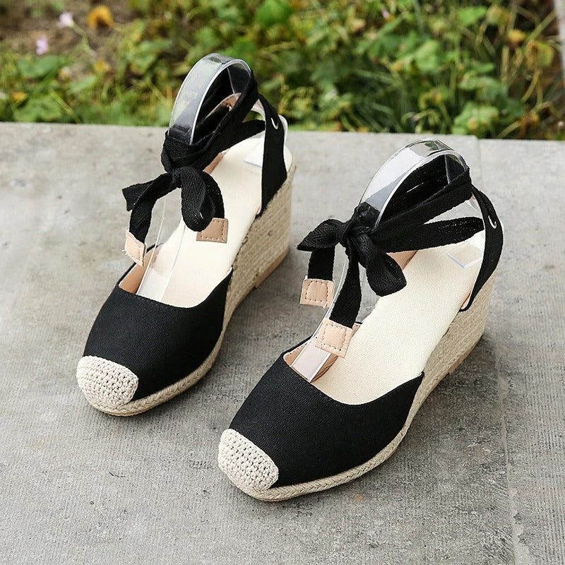 Stylish espadrille sandals for women – Maribel-White-3-The Livary