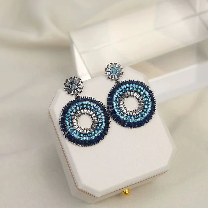 Silver Evil Eye Earrings - Layla-The Livary