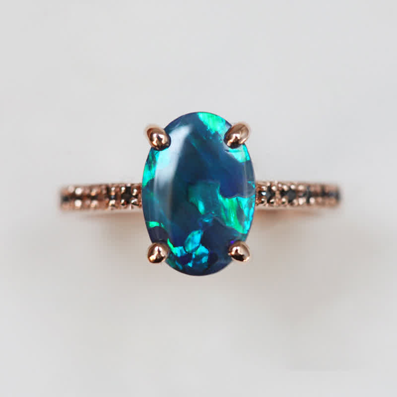 Sapphire and Opal 3-piece Ring Set - Isabella-2.01 in-The Livary