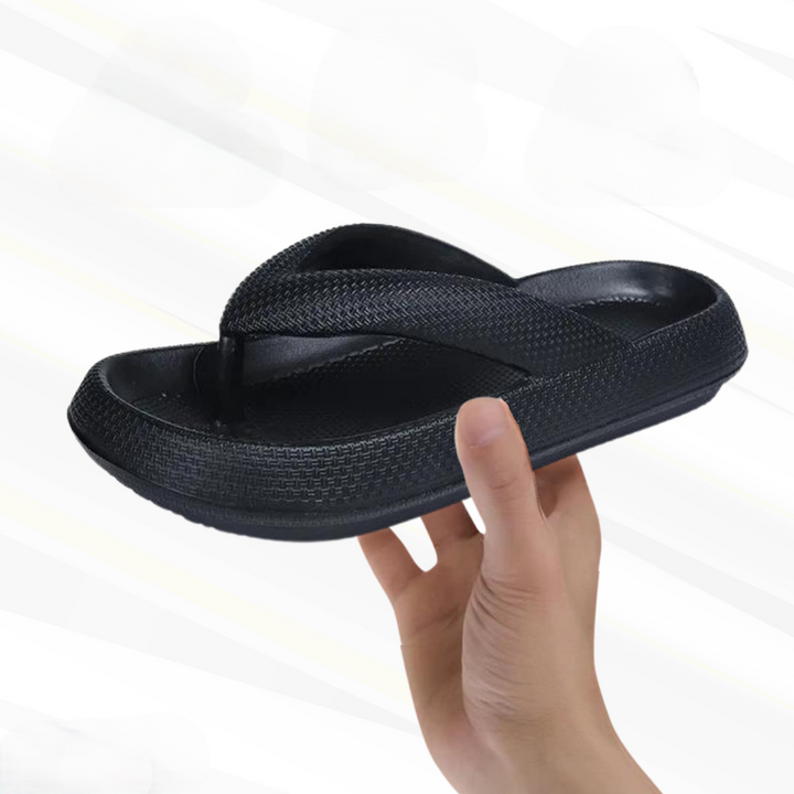 Orthopaedic Comfort Flip-Flops – Elara-Black-3.5-4-The Livary