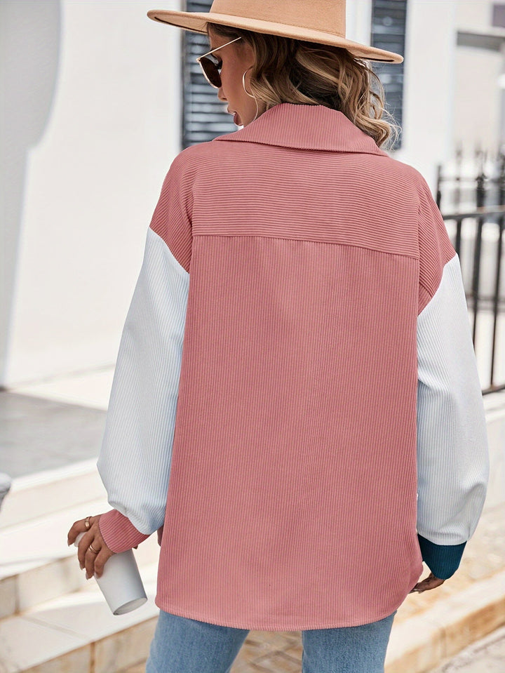 Colourful Blouse with Button Closure - Lina-Green/Pink-S-The Livary