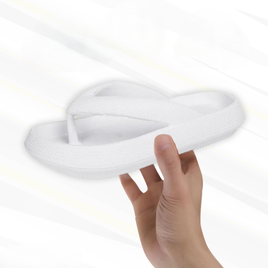 Orthopaedic Comfort Flip-Flops – Elara-White-3.5-4-The Livary
