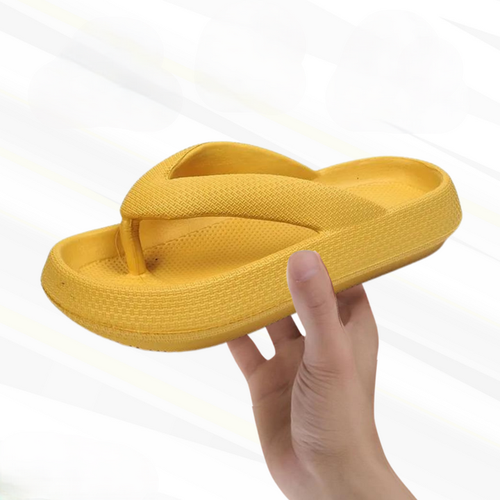 Orthopaedic Comfort Flip-Flops – Elara-Yellow-3.5-4-The Livary