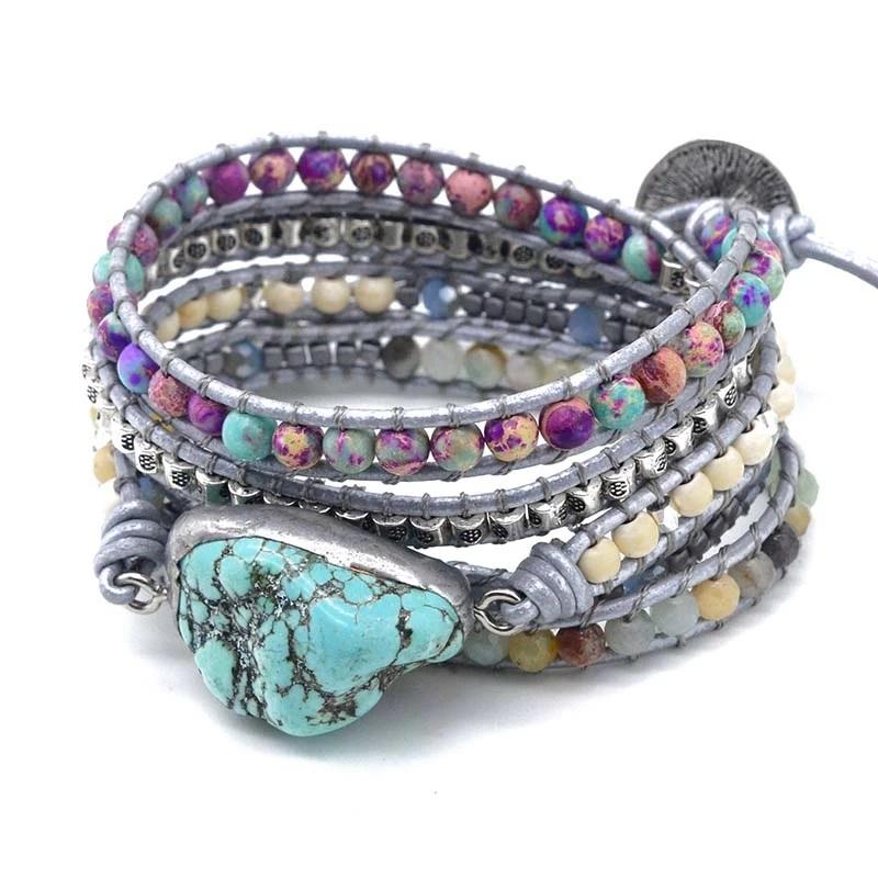 Turquoise Healing and Protection Wrap Bracelet - Selina-The Livary