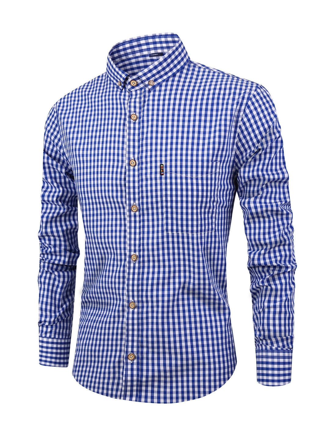 Checked Men’s Shirt with Comfortable Fit - Jules-Dark blue-XS-The Livary